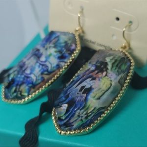 Watercolor Marble Diamond Cut Acrylic Earrings